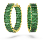 MATRIX:PE HOOP BAGUETTE EARRINGS GREEN GRE/GOS