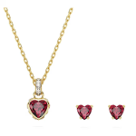 Heart, Red, Gold-tone plated SET RED/GOS